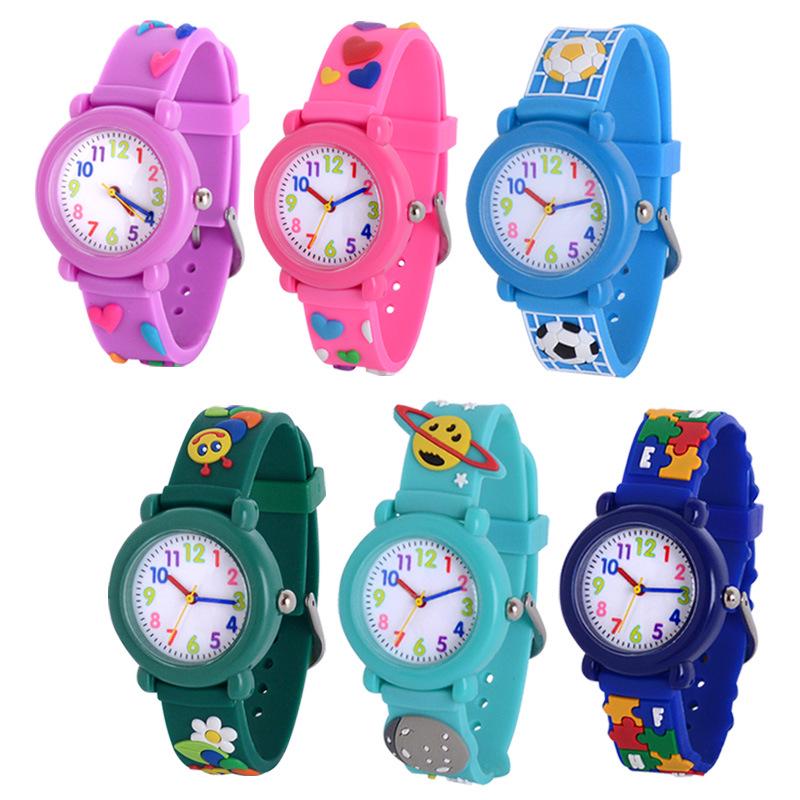 Kids' Cartoon Quartz Watch: 3D Strap, Round Case, Waterproof, Simple Design