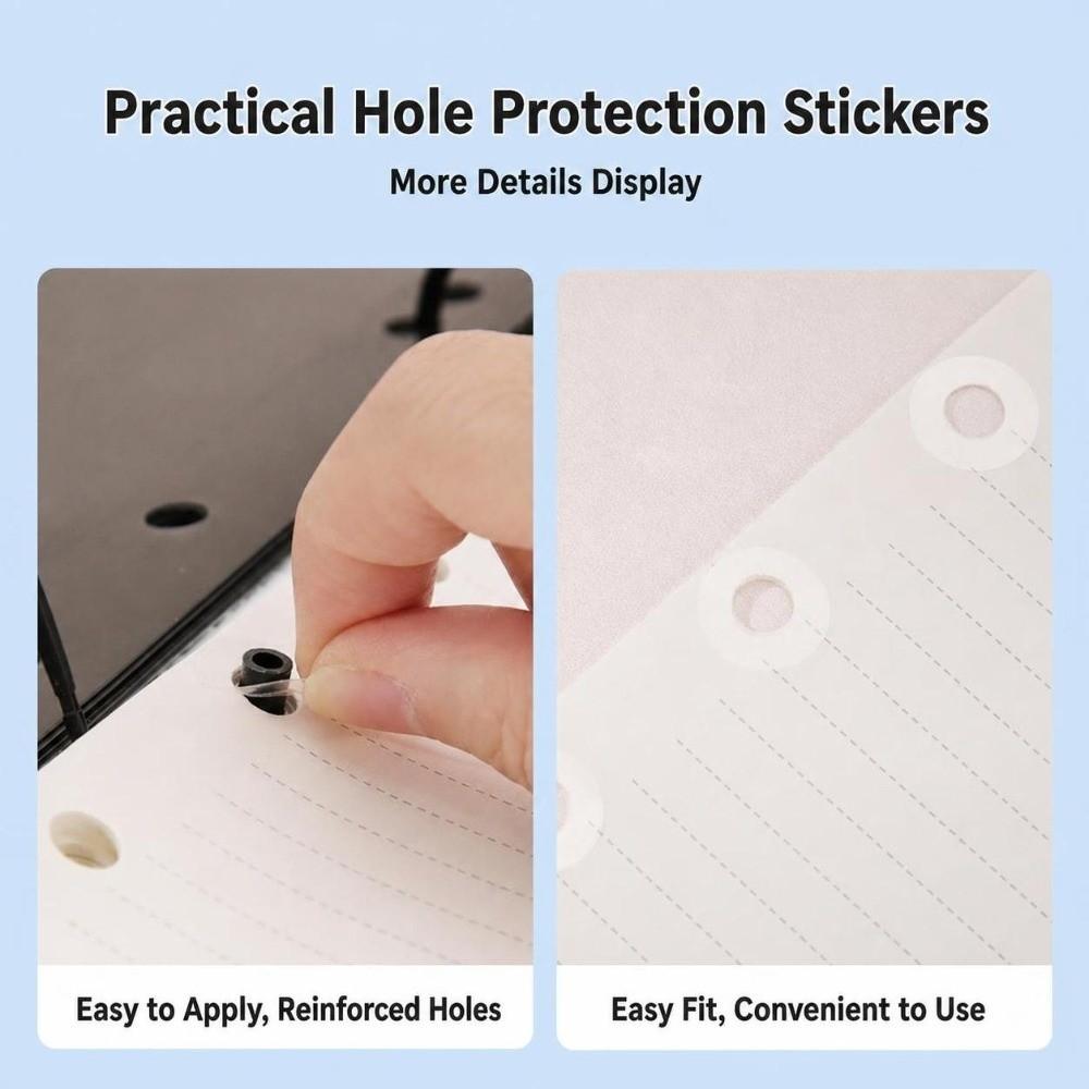 200Pcs Clear Hole Reinforcement Stickers Paper Hole Reinforcement Labels Office Binding Supplies