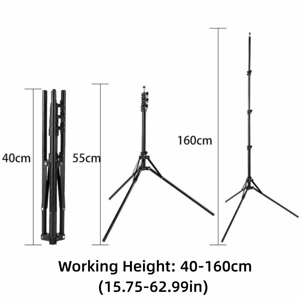 Folding Mobile Phone Holder 1.6m Tripod Stand Durable Light Tripod  Video Recording