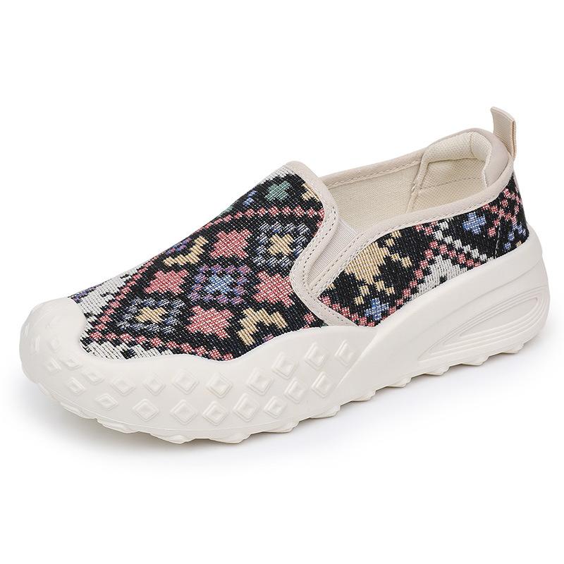 

Women s Slip on Walking Knit Loafer Flat Sneaker Lightweight Breathable Work Walking Shoes Outdoor Arch Support Woven Running Sneakers for Women 35 чёрный