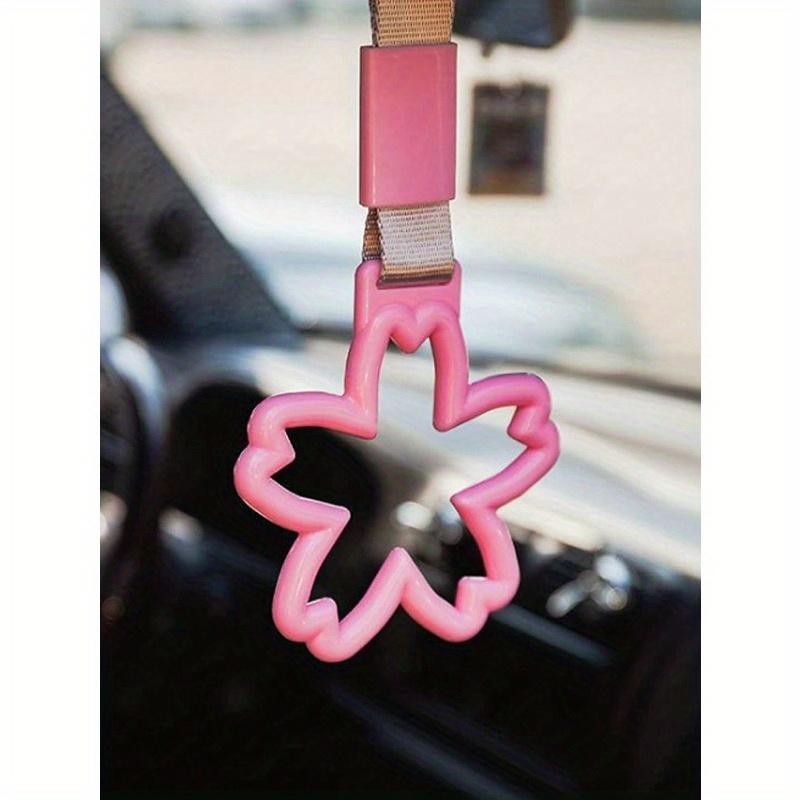 1pc Colorful Cherry Blossom Car Roof Handle with Warning Trailer Strap and Rear Bumper Ring