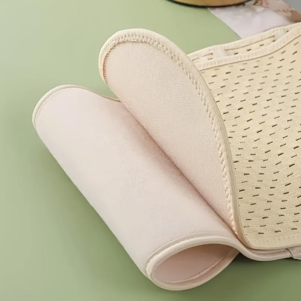 1 Adjustable Breathable Belt, Black Polyester Fiber Belly Shaping Belt, Hollow Design, Adjustable Closure, Quick Buckle Belt