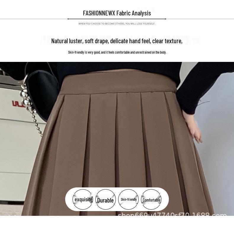 Gefalteter Midi-Rock für Damen - Hohe Taille, Ballett-Stil, A-Linie, Perfekt für den Herbst und Winter
