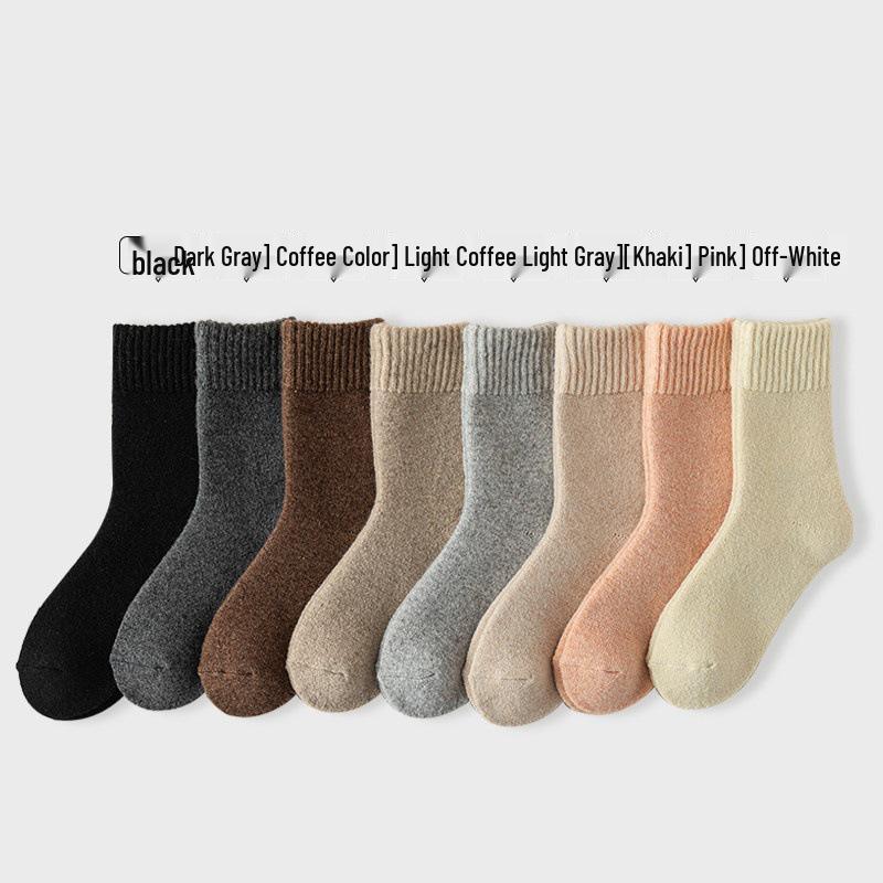 Thick Wool Women s Winter Cashmere Socks - Warm Velvet Mid-Calf Style 2025 One Size светло-серый