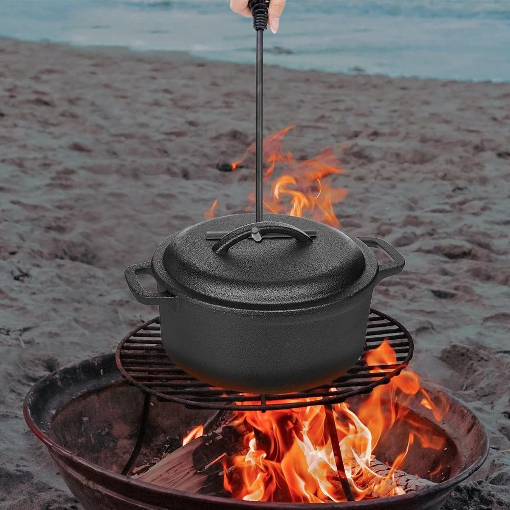 Heavy Duty Dutch Oven Lid Lifter Cast Iron Pot Cover Handle Lid Lifter  Outdoor Camping
