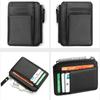 Mini Credit Card Wallet Id Card Holder For Men's Small Wallet Thin Sleeve Zipper Short Coin Wallet Business Card Bag Men Gifts