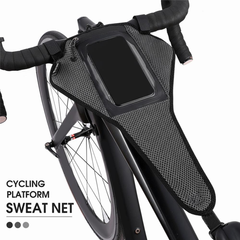 Sweat Absorb Bike Sweat Guard With Phone Pouch Bicycle Trainer Sweat Net  Mountain Road Bike