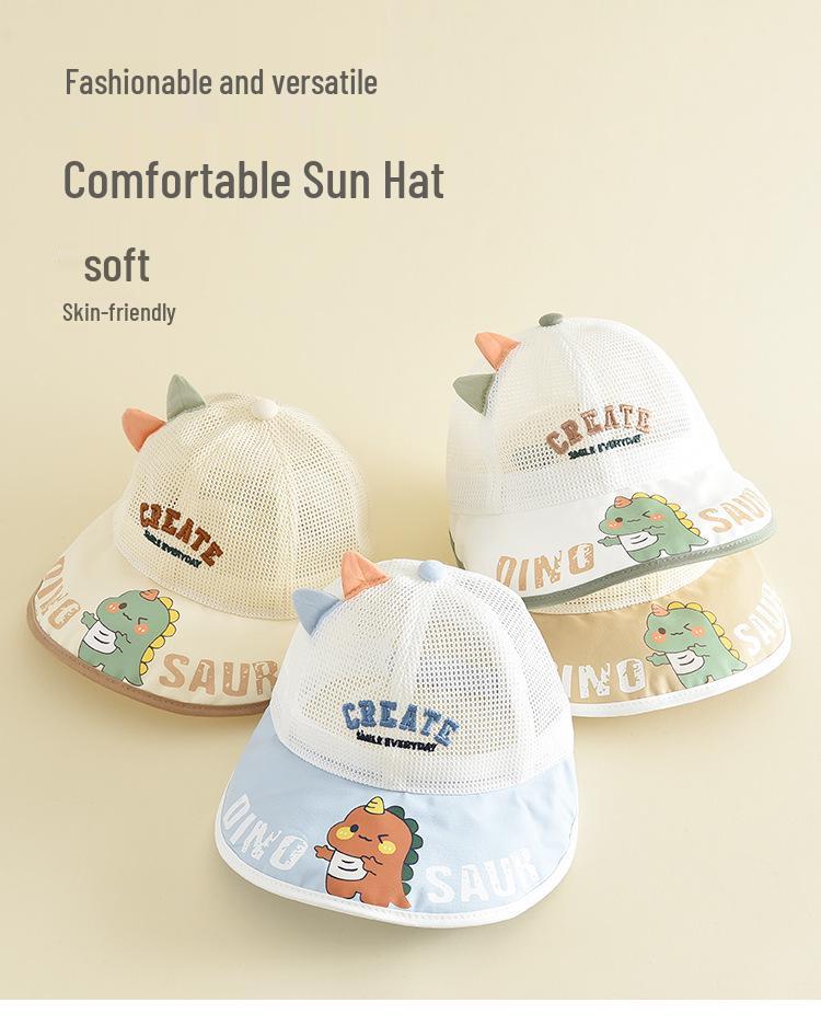 Kids' Dinosaur Mesh Sun Protection Windproof Bucket Hat