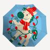 1 Stück Weihnachtslicht Festlicher Zebra Automatisches Öffnen/Schließen Regenschirm mit Ein-Knopf-Bedienung, Kompaktes Faltbares Dach, Stabiles 8-Speichen Winddichtes Design S08