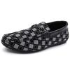 Spring new Doudou shoes men's lazy one-pedal plaid men's shoes trendy shoes leather shoes casual single shoe cloth