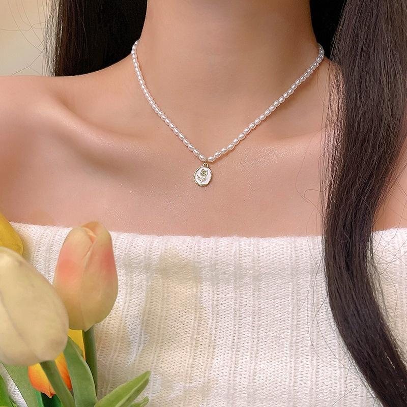 Elegant  Bead Chain Necklace Bowknot Heart Butterfly Zircon Choker for Women Fashion Accessories Jewelry