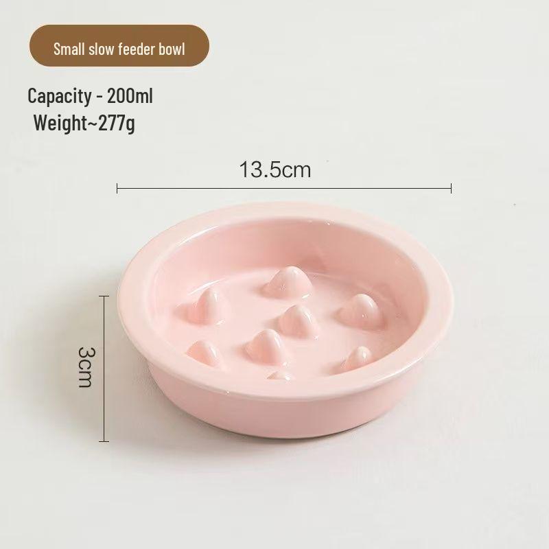 Ceramic Anti-Choking Elevated Pet Slow Feeder with Non-Slip Base and Protective Edge Taro Purple