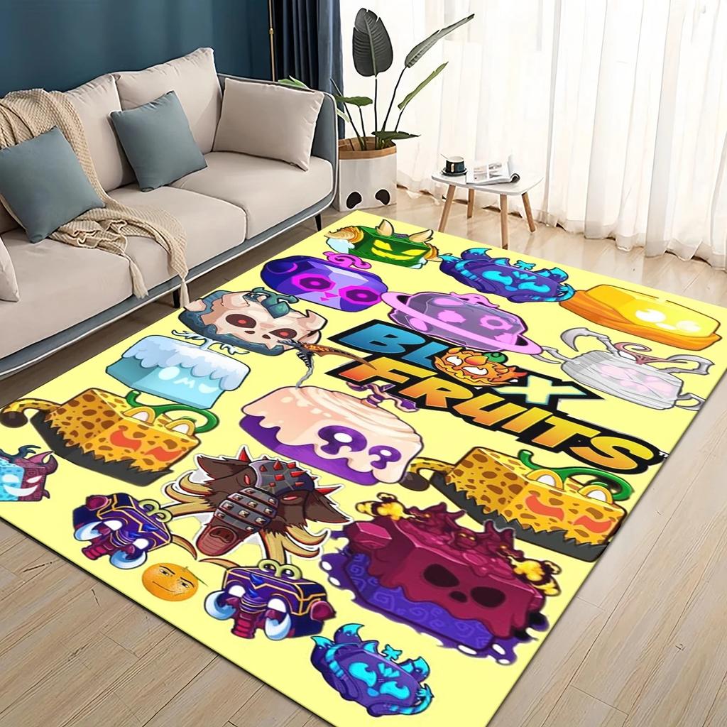 3D B-Blox Fruit 27 Style New Cartoon Carpet Rug for Living Room Bedroom Home Sofa Decoration,Kids Play Non-slip Floor Mat