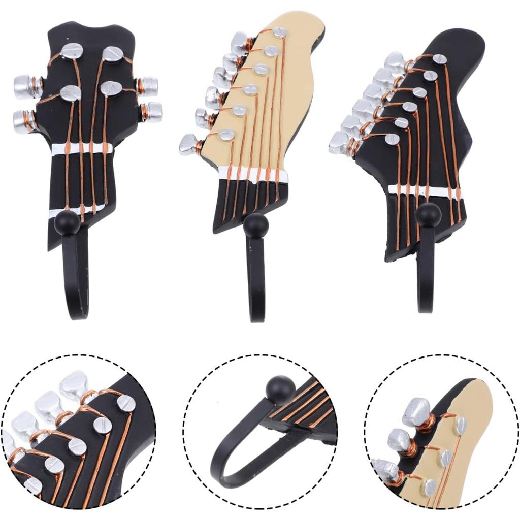 Wall Hook Guitar Shaped Wall Hooks Metal Resin Hooks Wall Mounted Vintage Decorative Hooks Rack Hangers for Hanging Clothes Coats Towels Keys Hats