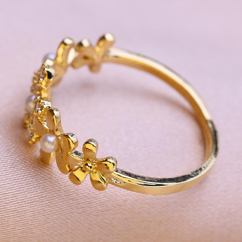 KNIKOO Blumenringe für Frauen, Zirkonia, modische Ringe, Schmuck für verstellbare Ringe, Partygeschenke