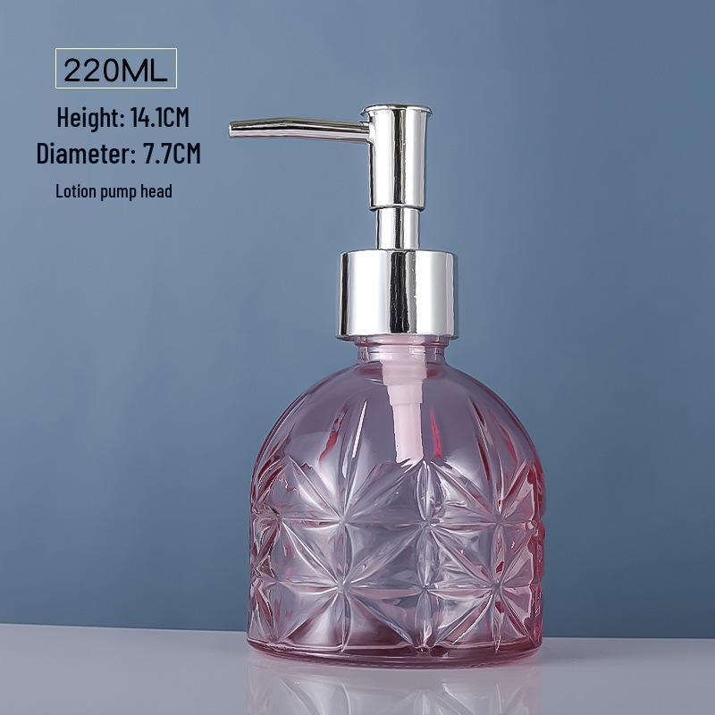 Stylish Glass Refill Bottle for Hand Sanitizer, Lotion, Shampoo, Shower Gel - Press-Type for Home Bathroom