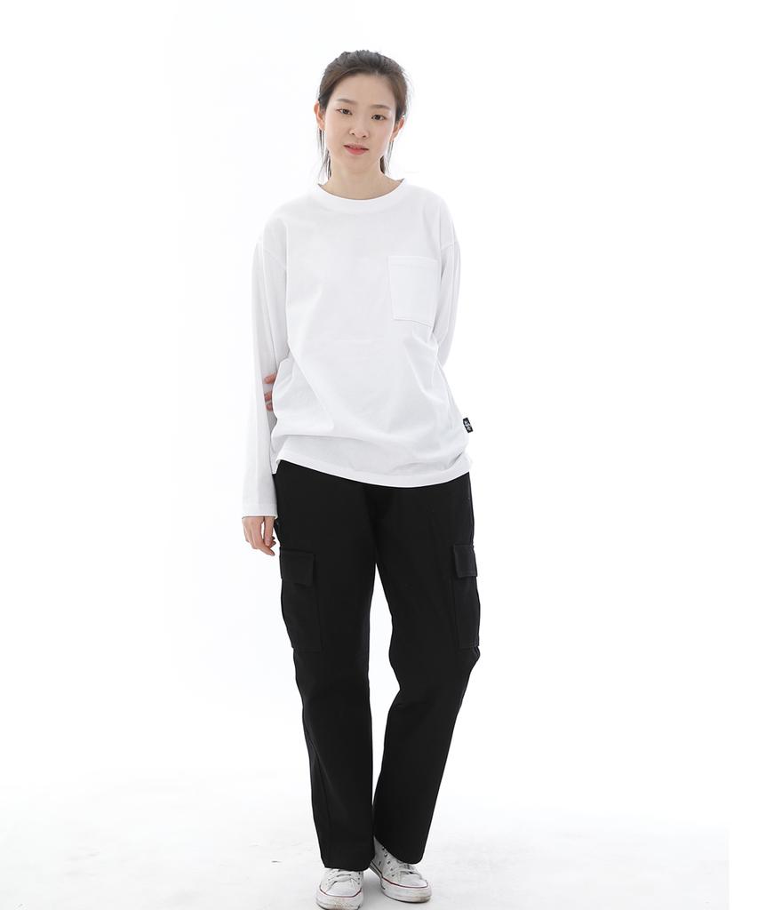 Seinteukeulu Twill Cotton Semi-Wide Cargo Pants Cs-301C Black