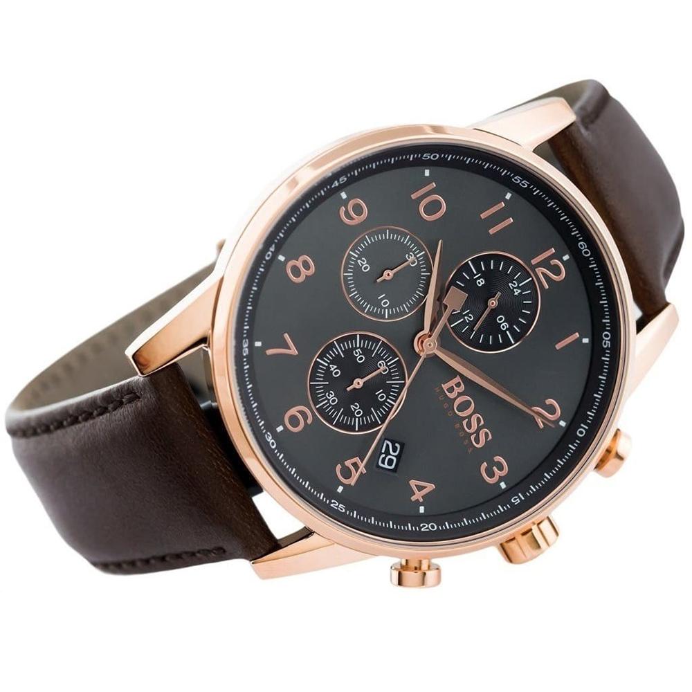 Hugo Boss 1513496 Orologi da Uomo al Quarzo Quadrante Nero 44 MM + Scatola