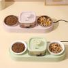 Dog Feeding Double Bowl Elevating Cats Bowl Food Container for Dog with Automatic Water Fountain Pet Watering Supply