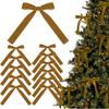 12pcs Slender Velvet Christmas Bows Vintage Diy Christmas Tree Ornaments Ribbon Bow With Cable Tie Gift Wrapping Bows Wedding