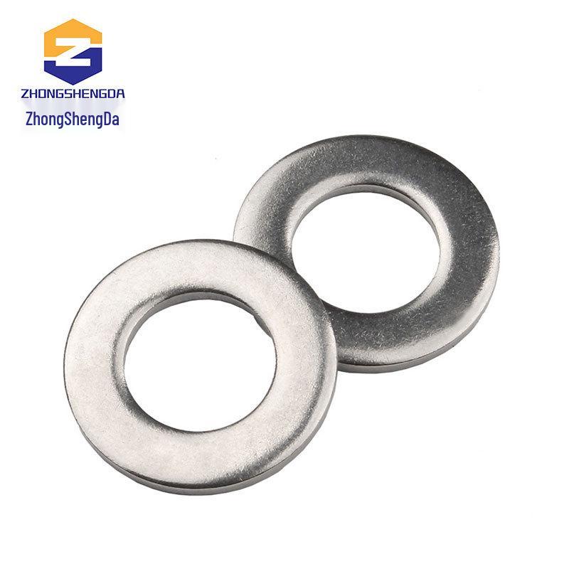 Galvanized Carbon Steel Flat Washer - Metal White, Zinc Plated, Sizes M2-M12