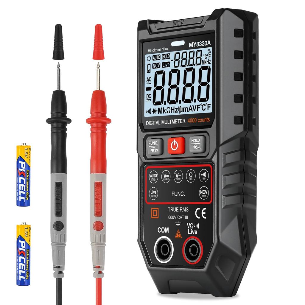 Hinokami Nika MY8330A Dual 4000 Count and The Only Tester on the Market with Functional Indicator Digital Multimeter with Smart Measurement Voltage