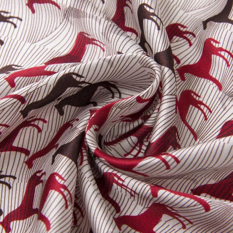 Men's Galloping Horse Print Silk Scarf
