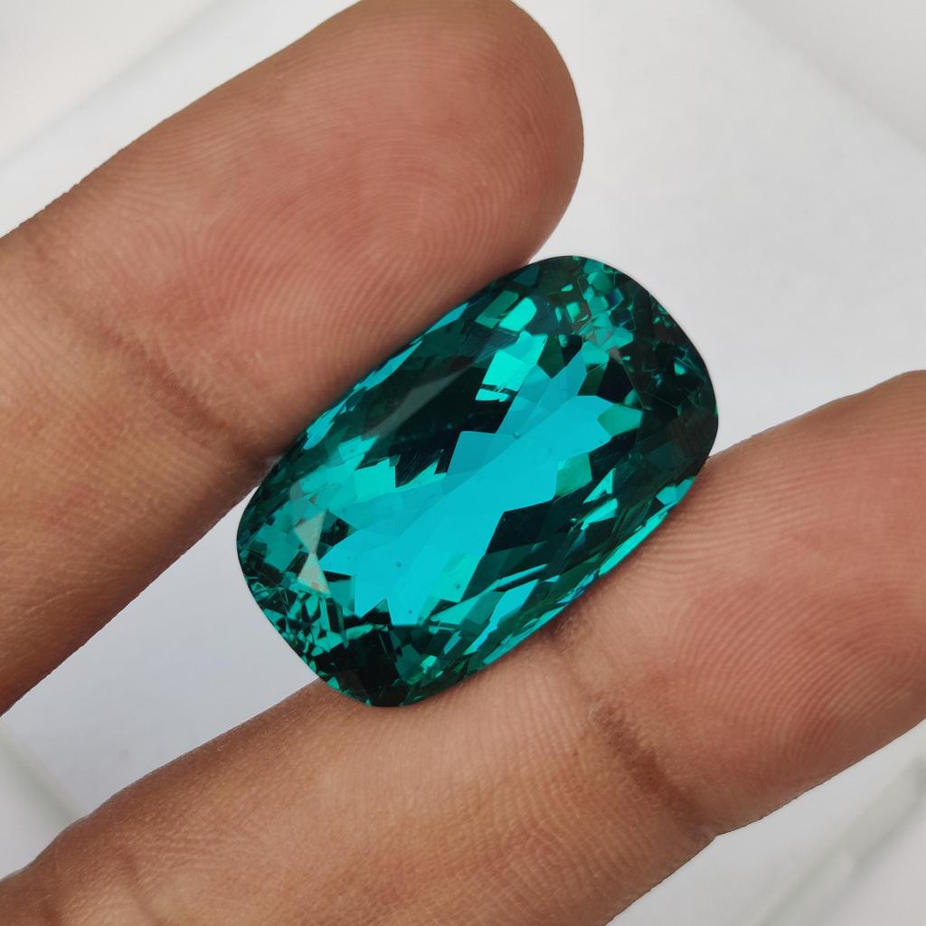 Cushion Cut Natural Glass Stone, Faceted Loose Stone, 35.50 Carat, 26x15x14 Size Stone.