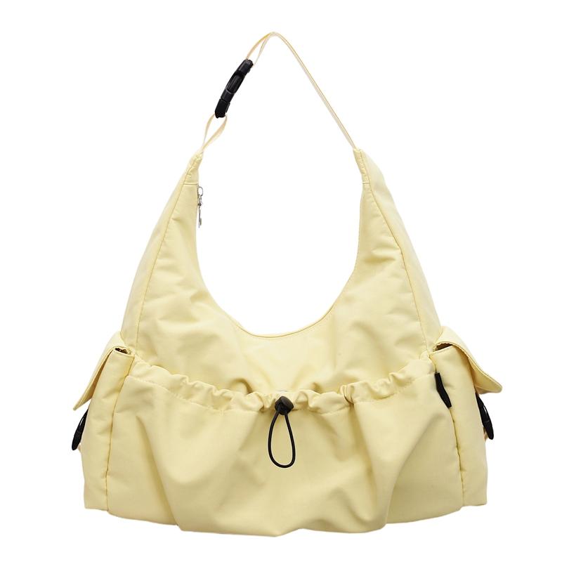 

New Nylon Solid Zipper Large Capacity Casual Tote Bag 2026 Hot Sale Sweet Versatile Bags Daily Commute Versatile Crossbody Bags жовтий