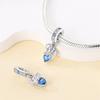Original Copper Charms Luxury Blue Heart Zircon Elephant Beads Fit Bracelet Diy Women Making Delicate Gift