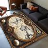 Vintage Weltkarten-Teppich für stilvolle Innenräume | Bodenmatten im nautischen Kompass-Design mit Reise-Thema für Wohnbereiche Waschmaschinenfest