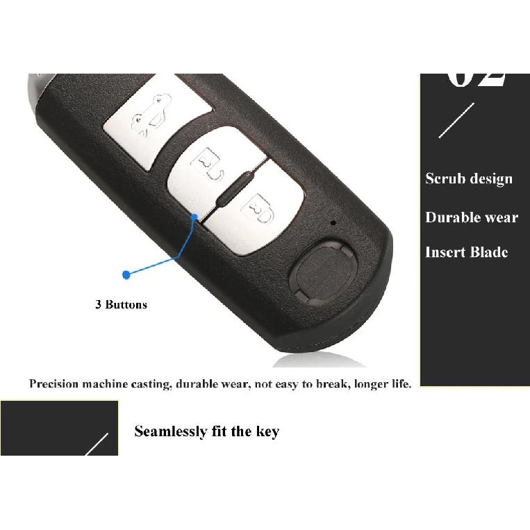 Jingyuqin 433Mhz ID49 2/3 Buttons Smart Key Fit for MAZDA CX-3 Axela CX-5 Atenza Model SKE13E-01 SKE13E-02 Car Remote Control