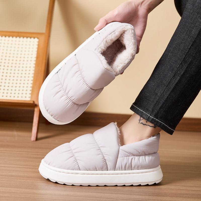 Cross-border foreign trade new spot wear thick-soled non-slip home cotton shoes rain cloth thickened plush thermal cotton slippers