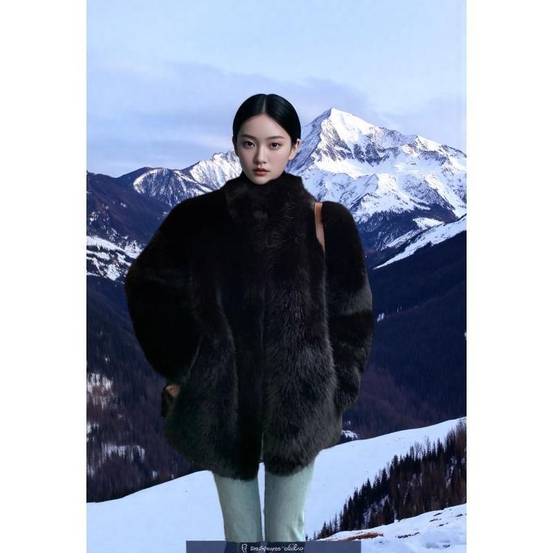 Winter new women's imitation fox fur coat daughter celebrity age reduction short fur coat