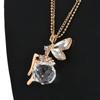 Elegant Fashion Women Crystal Fairy Angel Wing Pendant Long Chain Necklace Gift
