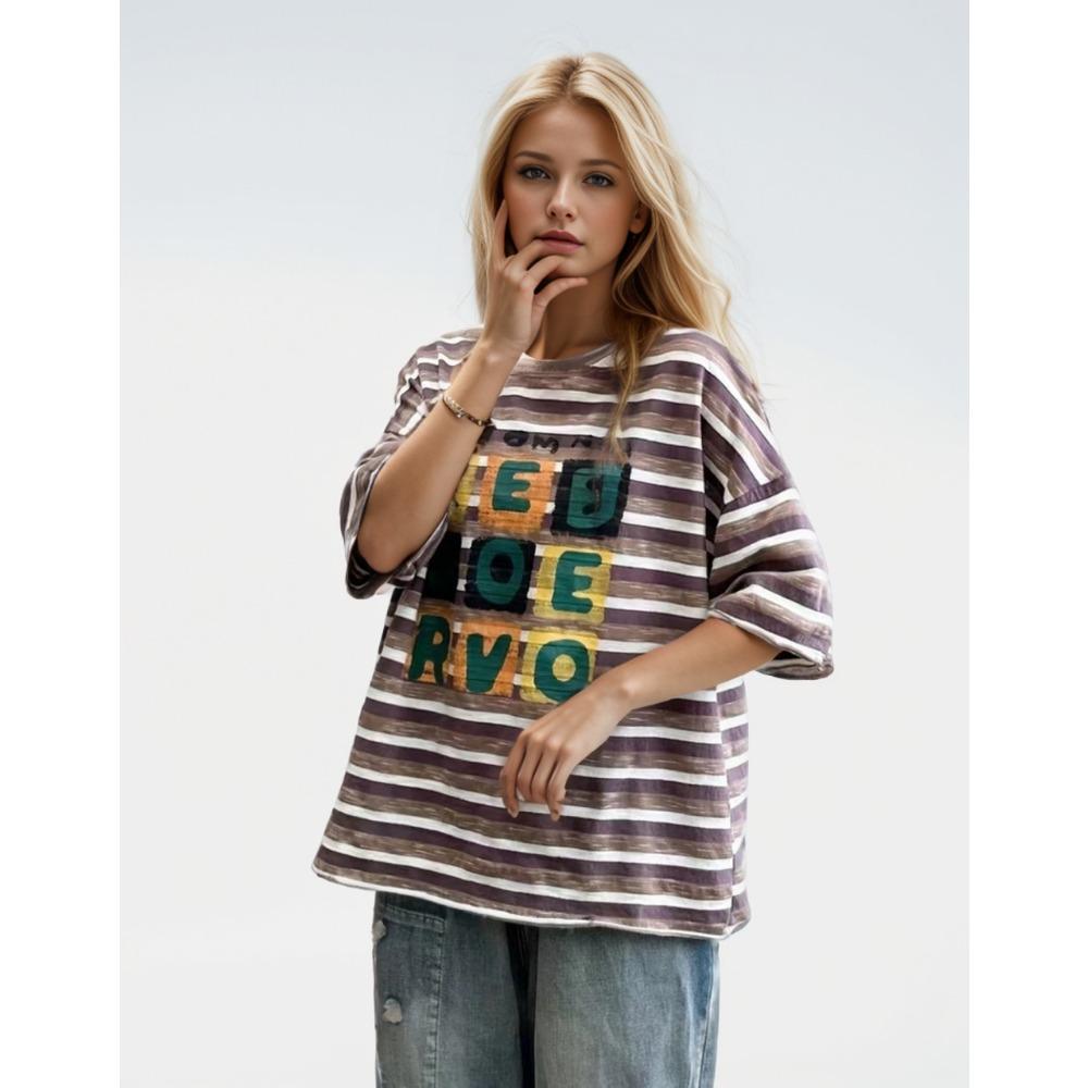 

DIMANAF, лето 2024, женская хлопковая футболка больших размеров, топы с винтажным принтом, свободные базовые футболки с героями мультфильмов, блузка, одежда 17 One Size