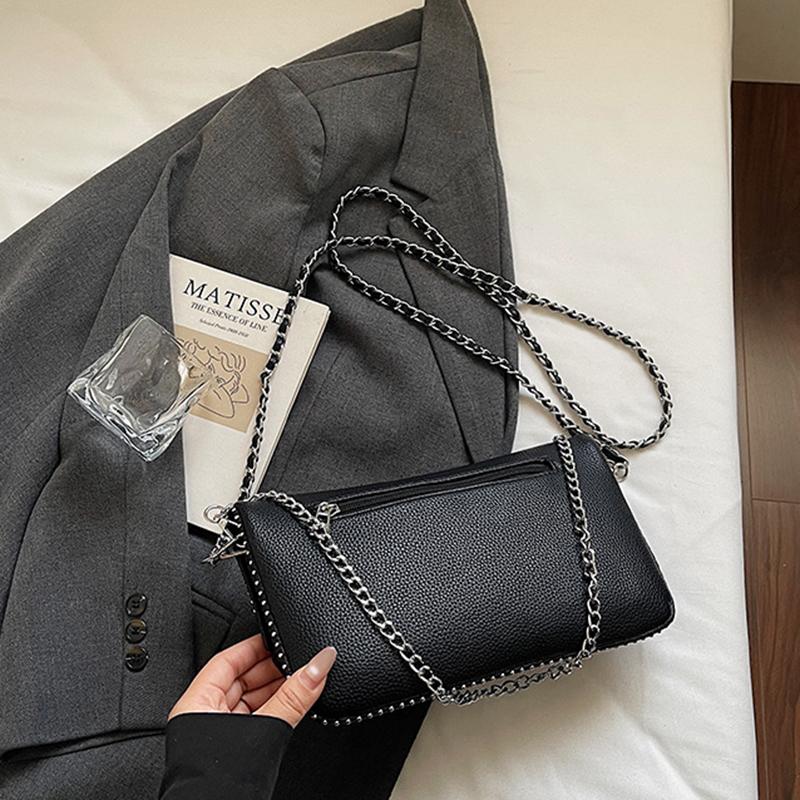 New Luxury Square Bag, Chain Strap Vintage Adjustable Shoulder Crossbody Bag, Minimalist Purse for Daily Use Women Bag
