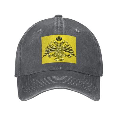 Bysantinsk kejserlig flagga från de grekisk-ortodoxa kyrkorna, tvättad denimkeps, casual baseballkepsar, justerbar hatt, unisex baseballkepsar