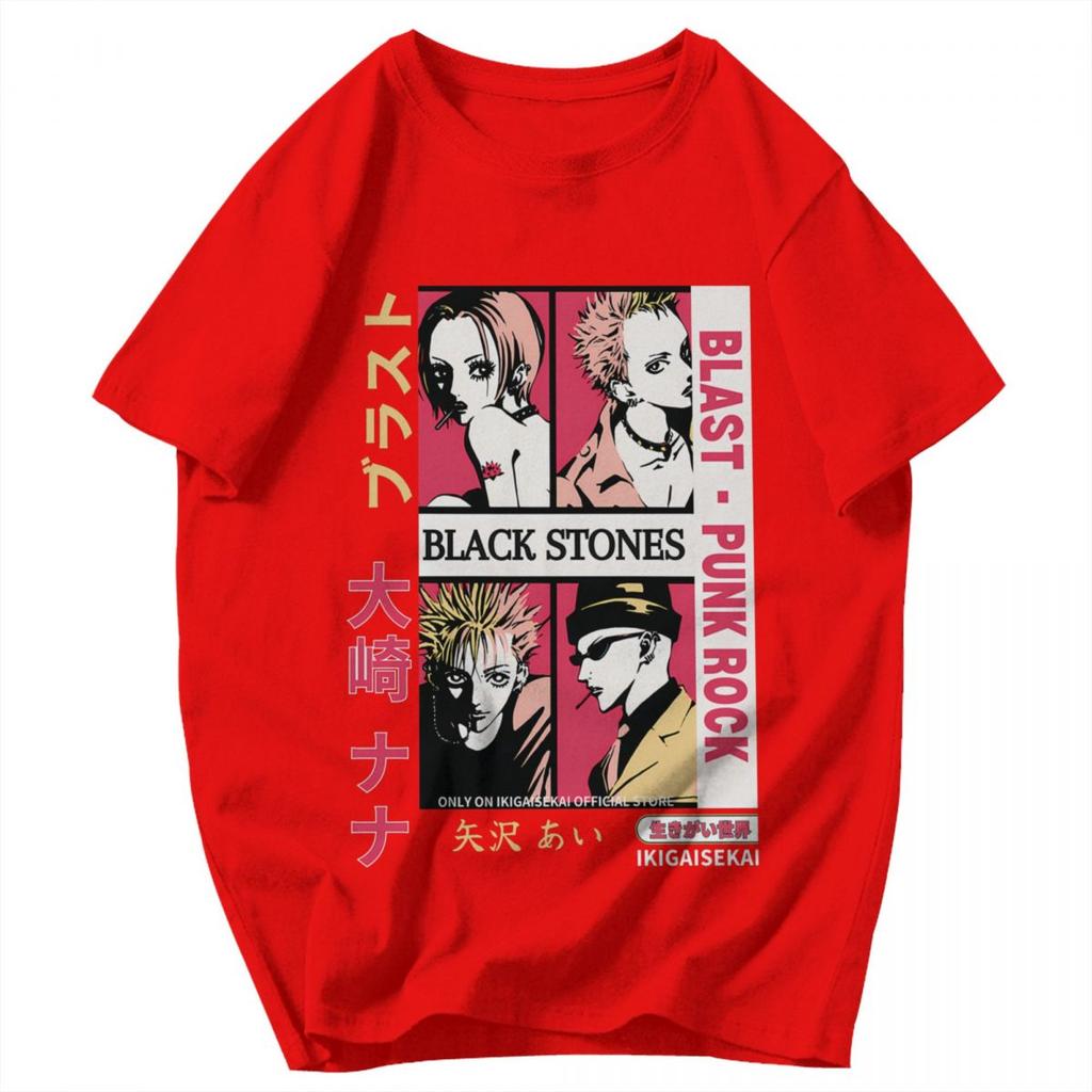 Men T Shirt Japanese Anime Black Stones Nana Osaki Retro Gifts Y2K Graphic Anime Unisex Tops T Shirts