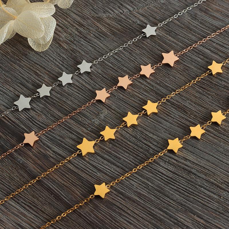 Niche Chic Jewelry's High Quality 18K Gold Stainless Steel Star Tassel Necklace for Women Minimalist Link Chain