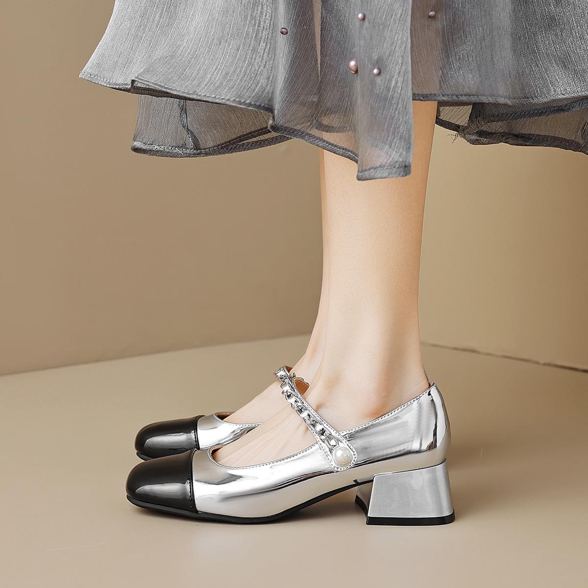 

Weiwei Girl Square Toe Chunky Heel T-Strap Mary Jane Shoes - Fairy Style 40