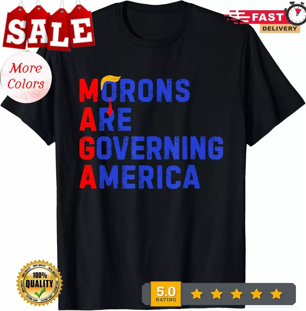 

Morons Are Governing America Funny Trump 2024 T-Shirt XL