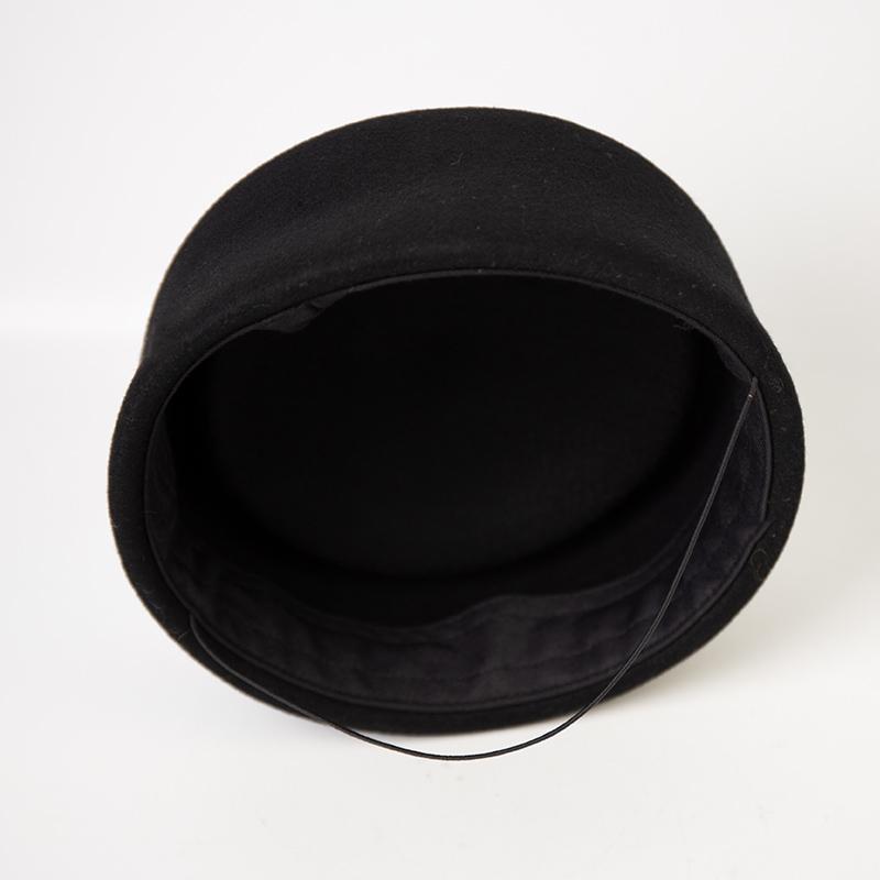 Schwarzer flacher Wollfilz-Barett Mode Pillbox-Hut Damen Französisch Elegant Fedora-Hüte Matrosenmütze Kapitänskappe Damen Malerhut