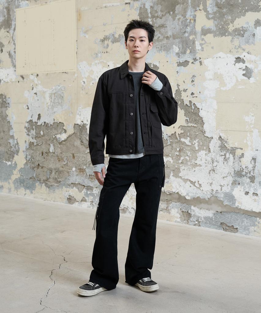 BEGIN202 Type_1 Rigid Trucker Jacket [Black]