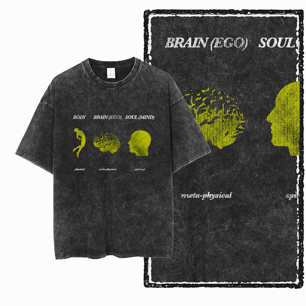 ZF STREETWEAR Printed Cotton Acid Washed Exclusive Graphic Unisex T Shirt Cool Vintage retro Men Tshirts Big Size Tee for men