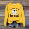 Women's Fashion Casual Long Sleeve Halloween Printed  Neck Sweatshirt