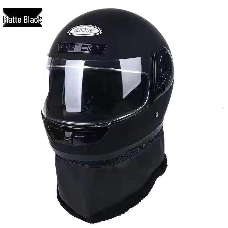 Unisex All-Season Full-Face Electric Vehicle Helmet: Cold Protection, Anti-Fog, Warmth, Full Coverage, Half Helmet Options Available.