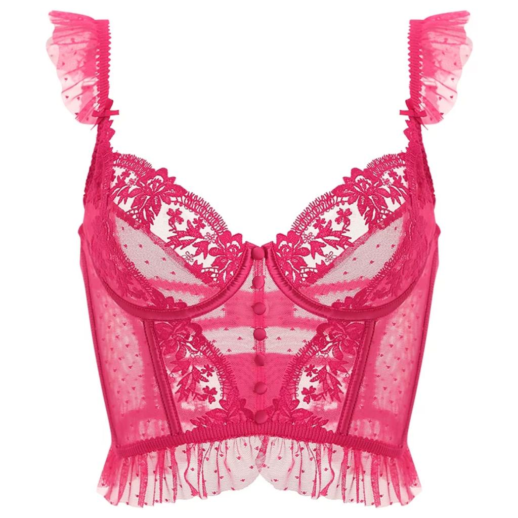 Fishbone bra with thin lace sexy French suspender anti-expansion Lolita bra