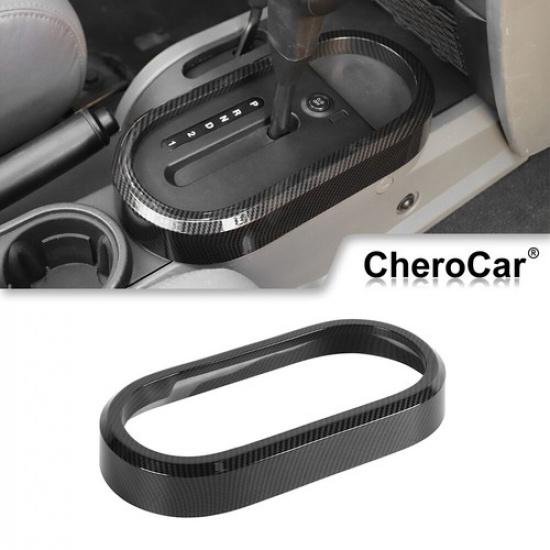 Carbon Fiber Central Gear Shift Frame Trim Decor For Jeep Wrangler JK 2007-2010