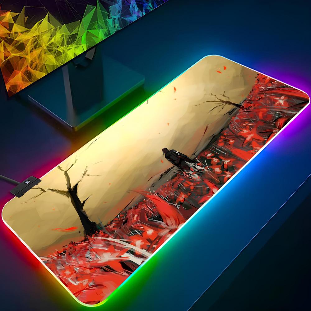 Metal Gear Solid Mouse Pad Gaming Rgb Mousepad Gifts Backlit Keyboard Gamer Girl Xxl Laptop Mat Table Pads Deskpad